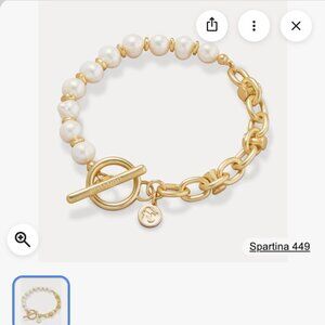 Spartina 449 Hourglass Pearl Toggle Bracelet